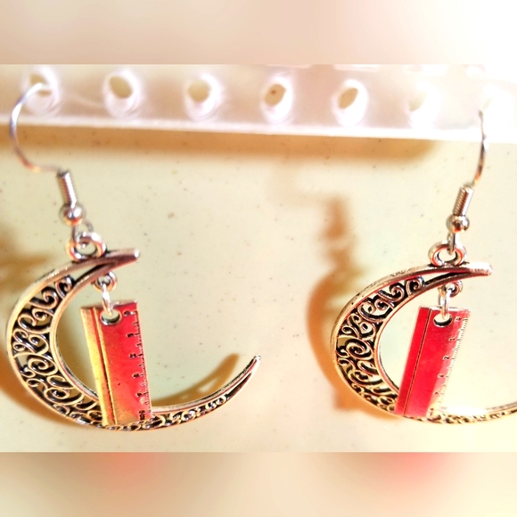 Handmade Ruler on the Moon Earrings - Picture 1 of 9